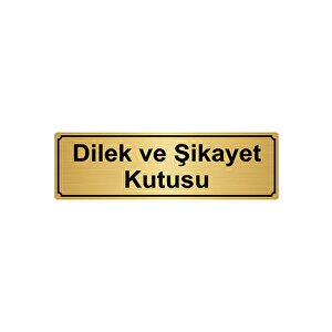 Di̇lek Ve Şi̇kayet Kutusu Yönlendi̇rme Levhasi 10cmx20cm Altin Renk Metal