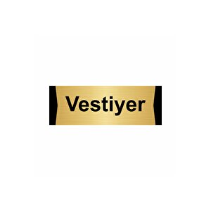 Vestiyer 5x20cm Altın Renk Metal Yönlendirme Levhası
