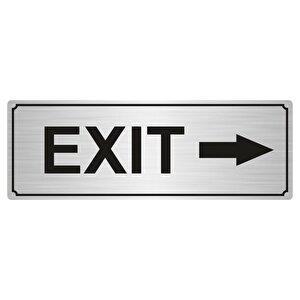 Exit Yönlendi̇rme Levhasi 7cmx20cm Gümüş Renk Metal