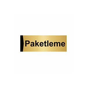 Paketleme 10x20cm Altın Renk Metal Yönlendirme Levhası