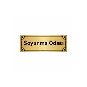 Soyunma Odası 7x20cm Altın Renk Metal Yönlendirme Levhası