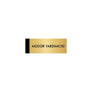 Metal Yönlendirme Levhası, Departman Kapı Isimliği Müdür Yardımcısı 5x20 Cm Altın Renk