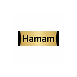 Hamam 10x20cm Altın Renk Metal Yönlendirme Levhası