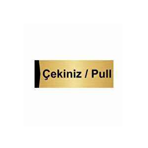 Çekiniz/pull 10x20cm Altın Renk Metal Yönlendirme Levhası