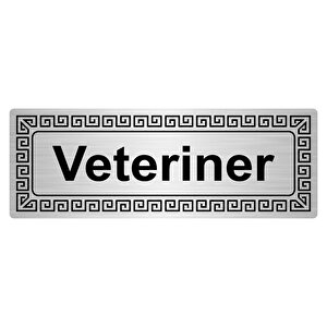 Veteriner 7cmx20cm Metal Yönlendi̇rme Levhasi Gümüş Renk Metal
