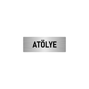 Metal Yönlendirme Levhası, Departman Kapı İsimliği Atölye 5x20 Cm Gümüş Renk