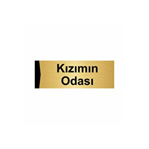 Kızımın Odası 5x20cm Altın Renk Metal Yönlendirme Levhası