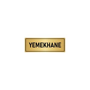 Metal Yönlendirme Levhası, Departman Kapı İsimliği Yemekhane 10x20 Cm Altın Renk