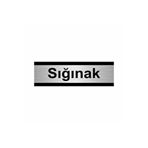 Sığınak 10x20cm Gümüş Renk Metal Yönlendirme Levhası