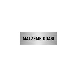 Metal Yönlendirme Levhası, Departman Kapı İsimliği Malzeme Odası 7x20 Cm Gümüş Renk