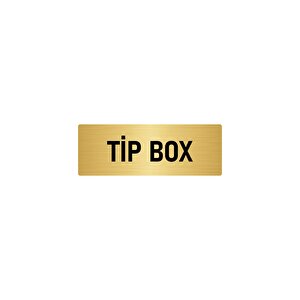 Metal Yönlendirme Levhası, Departman Kapı İsimliği Tip Box 5x20 Cm Altın Renk