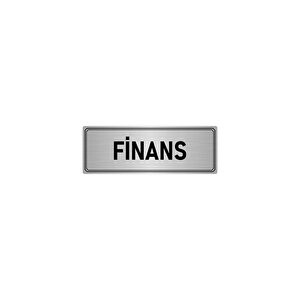 Metal Yönlendirme Levhası, Departman Kapı İsimliği Finans 10x20 Cm Gümüş Renk