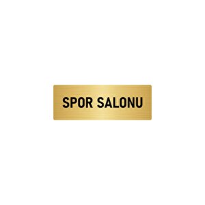 Metal Yönlendirme Levhası, Departman Kapı İsimliği Spor Salonu 7x20 Cm Altın Renk