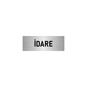 Metal Yönlendirme Levhası, Departman Kapı İsimliği İdare 10x20 Cm Gümüş Renk