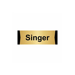 Singer 10x20cm Altın Renk Metal Yönlendirme Levhası