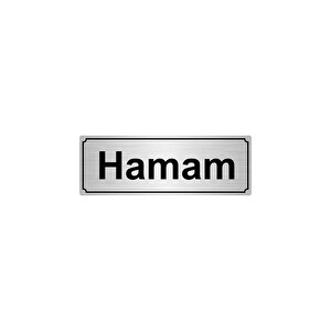 Hamam Yönlendi̇rme Levhasi 7cmx20cmgümüş Renk Metal
