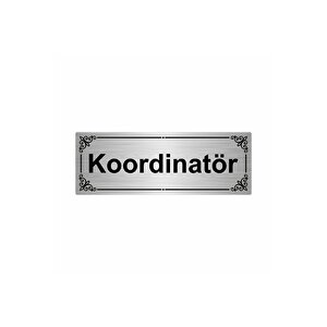 Koordinatör 7x20cm Gümüş Renk Metal Yönlendirme Levhası