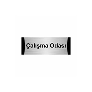 Çalışma Odası 7x20cm Gümüş Renk Metal Yönlendirme Levhası