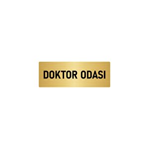 Metal Yönlendirme Levhası, Departman Kapı İsimliği Doktor Odası 5x20 Cm Altın Renk