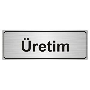 Üreti̇m Yönlendi̇rme Levhasi 7cmx20cm Gümüş Renk Metal