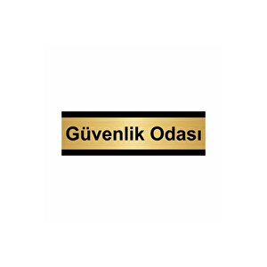 Güvenlik Odası 7x20cm Altın Renk Metal Yönlendirme Levhası