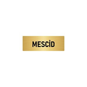 Metal Yönlendirme Levhası, Departman Kapı İsimliği Mescid 10x20 Cm Altın Renk