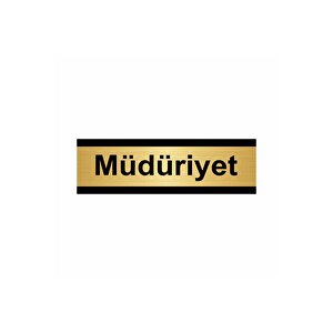 Müdüriyet 5x20cm Altın Renk Metal Yönlendirme Levhası