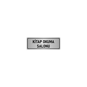 Metal Yönlendirme Levhası, Departman Kapı İsimliği Kitap Okuma Salonu 7x20 Cm Gümüş Renk