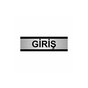 Gi̇ri̇ş 10x20cm Gümüş Renk Metal Yönlendirme Levhası
