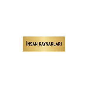 Metal Yönlendirme Levhası, Departman Kapı İsimliği İnsan Kaynakalrı 5x20 Cm Altın Renk