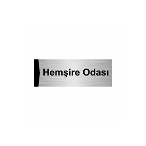 Hemşire Odası 10x20cm Gümüş Renk Metal Yönlendirme Levhası