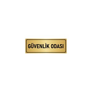 Metal Yönlendirme Levhası, Departman Kapı İsimliği Güvenlik Odası 7x20 Cm Altın Renk
