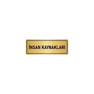 Metal Yönlendirme Levhası, Departman Kapı İsimliği İnsan Kaynakları 10x20 Cm Altın Renk