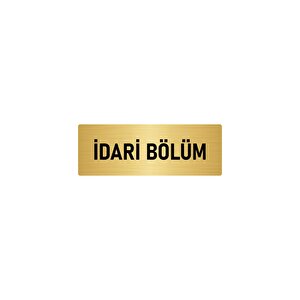Metal Yönlendirme Levhası, Departman Kapı İsimliği İdari Bölüm 7x20 Cm Altın Renk