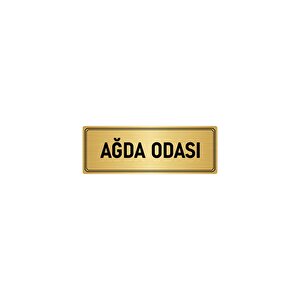 Metal Yönlendirme Levhası, Departman Kapı İsimliği Ağda Odası 5x20 Cm Altın Renk