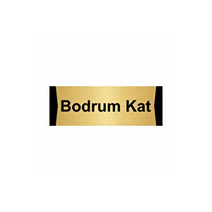 Bodrum Kat 7x20cm Altın Renk Metal Yönlendirme Levhası