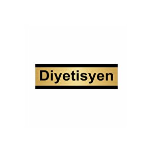 Diyetisyen 7x20cm Altın Renk Metal Yönlendirme Levhası