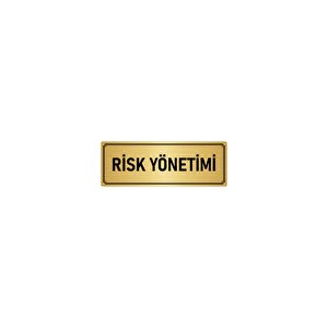 Metal Yönlendirme Levhası, Departman Kapı İsimliği Risk Yönetimi 5x20 Cm Altın Renk