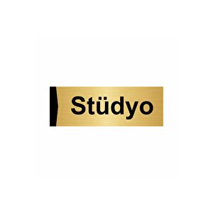 Stüdyo 10x20cm Altın Renk Metal Yönlendirme Levhası