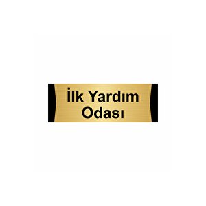 İlk Yardım Odası 7x20cm Altın Renk Metal Yönlendirme Levhası
