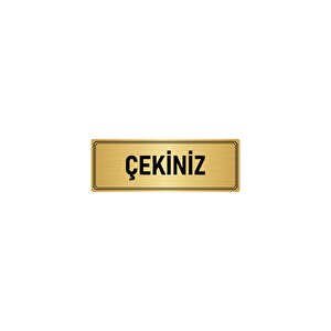 Metal Yönlendirme Levhası, Departman Kapı İsimliği Çekiniz 10x20 Cm Altın Renk