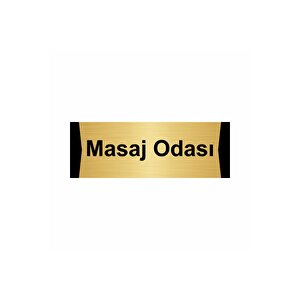 Masaj Odası 7x20cm Altın Renk Metal Yönlendirme Levhası