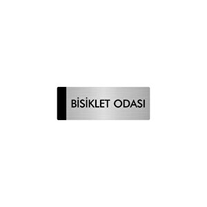 Metal Yönlendirme Levhası, Departman Kapı Isimliği Bisiklet Odası 5x20 Cm Gümüş Renk