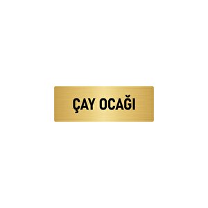 Metal Yönlendirme Levhası, Departman Kapı İsimliği Çay Ocağı 7x20 Cm Altın Renk