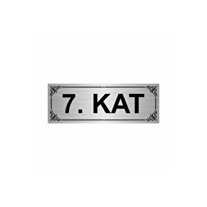 7.kat 7x20cm Gümüş Renk Metal Yönlendirme Levhası