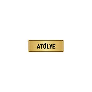 Metal Yönlendirme Levhası, Departman Kapı İsimliği Atölye 5x20 Cm Altın Renk