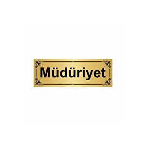 Müdüriyet 7x20cm Altın Renk Metal Yönlendirme Levhası