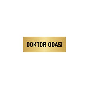 Metal Yönlendirme Levhası, Departman Kapı İsimliği Doktor Odası 10x20 Cm Altın Renk