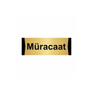 Müracaat 7x20cm Altın Renk Metal Yönlendirme Levhası