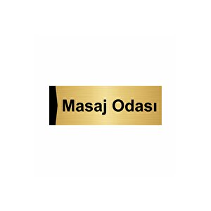 Masaj Odası 10x20cm Altın Renk Metal Yönlendirme Levhası